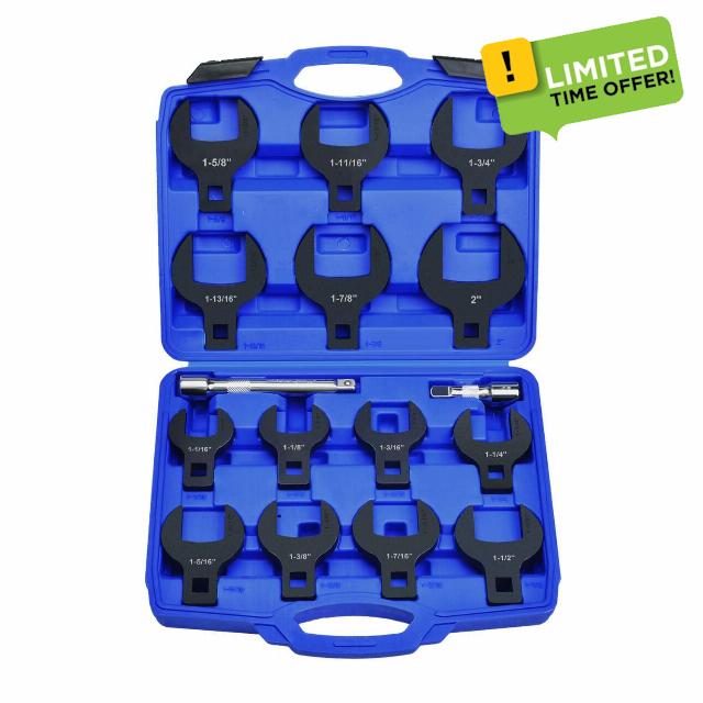 LainKeen 16pcs Jumbo Crowfoot Wrench Set