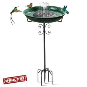 Solar Fountain Bird Bath for Outside Garden Decor