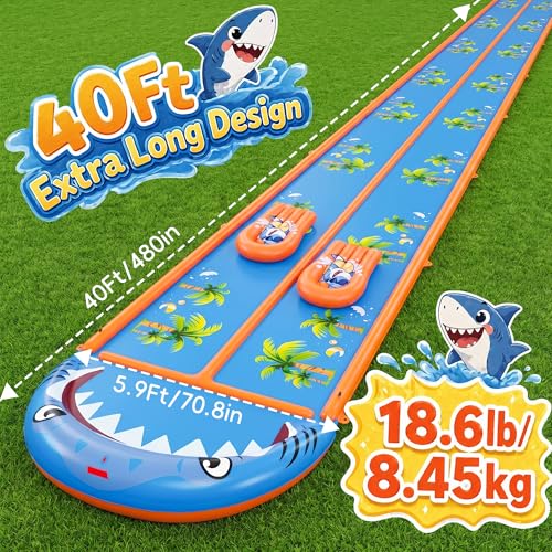 Giant Slip n Slide for Outdoor Backyard Lawn Kids Teens and Adults (Blue&Orange)