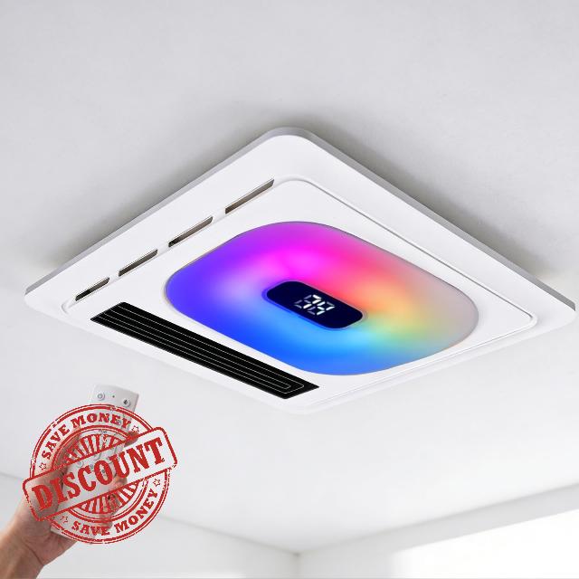Bathroom Exhaust Fan with Bluetooth Speaker & Heater 1800W for Bathroom