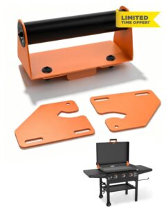 Pivot Hinge & Handle Upgrade for Blackstone Griddles (28”/36”/44”) - Transform Hard Lid into Flip-Up Hood - Heavy Duty Steel Grill Covers Accessory - Easy Installatio
