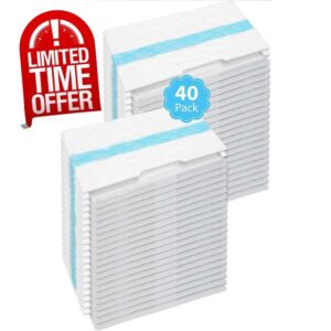 40PC Disposable Mopping Pad Refills for Shark VACMOP - Premium Hard Floor Cleaning Pads Compatible with Shark Vacmop Pro VM252/VM251/VM250/VM200/VC205/QM250/VM190/VM200P12/VMP30 Models5