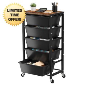 Rolling Cart with 5 Drawers