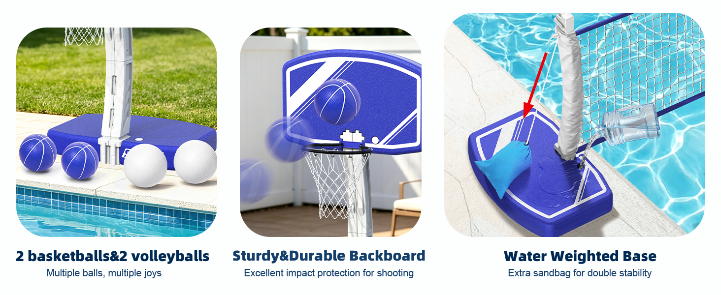 poolside basketball hoops+volleyball pool net+pool basketball hoop floating+pool hoops basketball