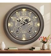 Pytha Sight Illuminated Large Indoor Outdoor Clock,18 Inch Smart Night Light Sensor Star World Ma...