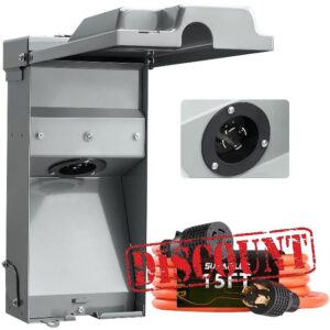 SURAIELEC 30 Amp 15FT Generator Cord and Power Inlet Box