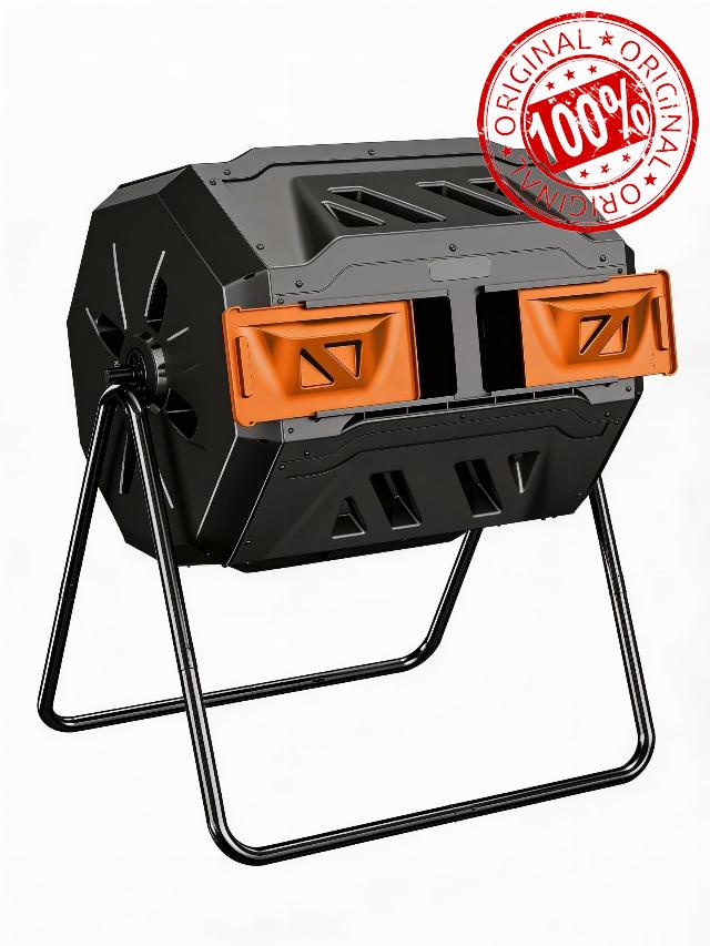 43-Gal Dual Chamber Compost Tumbler Outdoor