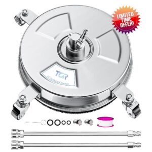 TOR 14" Stainless Steel Pressure Washer Surface Cleaner with 4 Caster Wheels