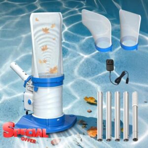 83GPM Big Rechargeable Pool Leaf Vacuum with 5-Section Pole