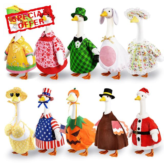 10 Set Porch Goose Outfits for 23" Lawn Goose Statue