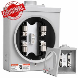 100 Amp Meter Socket 4 Jaw Meter Base 600V 3 Wire Ring Socket Horn Bypass Cover Overhead Underground Residential Commercial Electric Mete