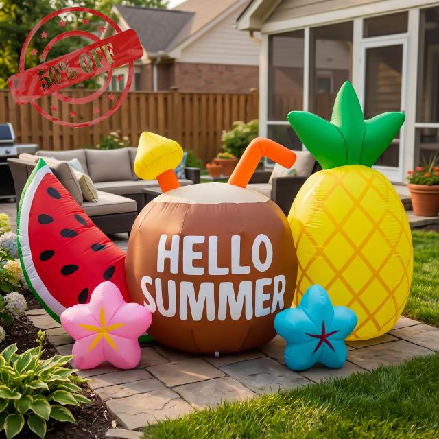 7FT Long Hello Summer Inflatable Outdoor Decoration