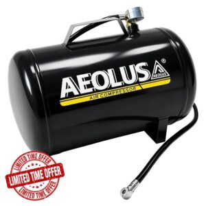 5-Gallon Horizontal Portable Air Tank with Hose and Pressure Gauge