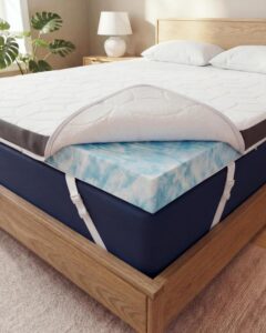 Memory Foam Mattress Topper with Cooling Cover - 3 Inch Cooling Gel Mattress Topper - Extra Plush