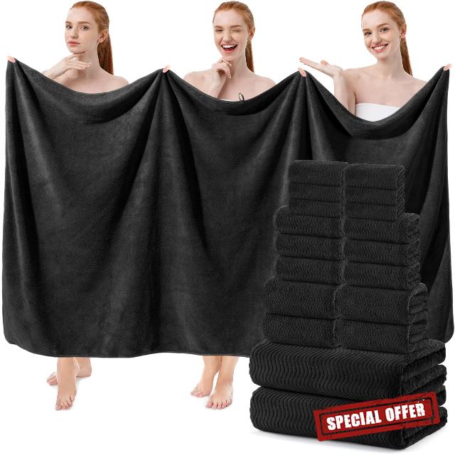 SmoothNovelty 18 Piece Extra Large Bath Towel Set 6 Bath Towels