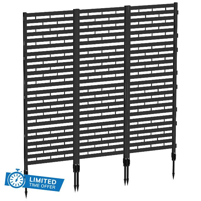 Garden Fence Animal Barrier 12 Pack No Dig Plastic Fence Panels Privacy Fence Screen Air Conditioner Fence Dog Fencing Outdoor for Yard Patio Garden Beds Black