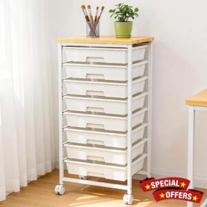 Rolling Storage Cart with 8 Drawers