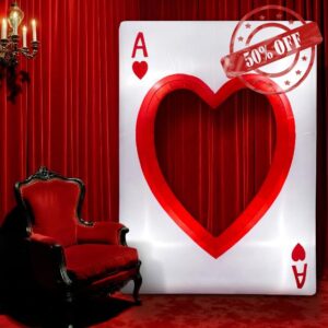 Sotiff 6.56 ft LED Inflatable Casino Party Decoration Giant Las Vegas Party Prop for Birthday Wonderland Events Outdoor Garden and Lawn Decoration(A)
