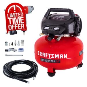 CRAFTSMAN 6 Gallon Pancake Air Compressor with 18GA Brad Nailer