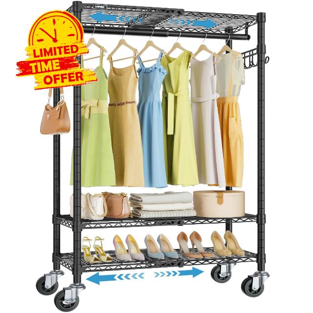 VIPEK R3X Expandable Clothes Rack with Lockable Wheels