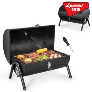 Portable Charcoal Grill with Thermometer
