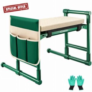 Saker Garden Kneeler and Seat - Gardening Bench Gardening Stool Garden Seat with 500LB Heavy Duty Round-Tube Frame