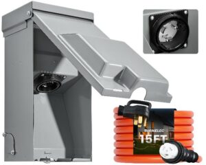 SURAIELEC 50 Amp 15FT Generator Cord and Power Inlet Box