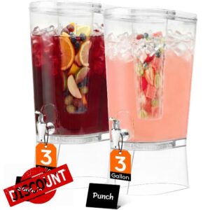 Lifewit 3 Gallon Drink Dispenser for Parties 2 Pcs