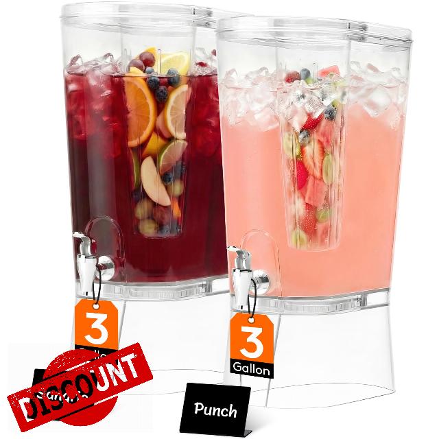 Lifewit 3 Gallon Drink Dispenser for Parties 2 Pcs