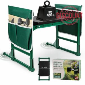 Garden Kneeler and Seat for Seniors – Heavy Duty Anti-Tip Gardening Stool with Widened Thick Soft Kneeling Pad
