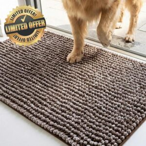 Muddy Mat® TrapMax Indoor Dog Door Mat & Bathroom Rugs – Non Slip Chenille Entryway Rug for Muddy Paws