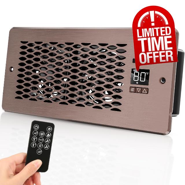 Built-in Register Booster Fan with Cover for Air Heat Vent with Fan