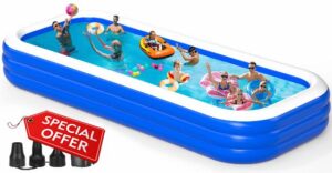 Large Inflatable Swimming Pool for Adults - 180'' x 76'' x 22'' Blow-Up Pool Oversized Thickened Family Inflatable Pool with Pump