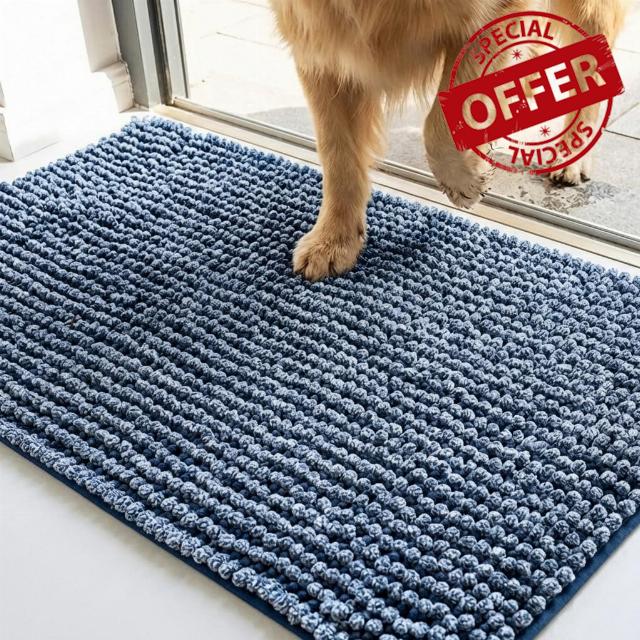 Muddy Mat® TrapMax Indoor Dog Door Mat & Bathroom Rugs – Non Slip Chenille Entryway Rug for Muddy Paws