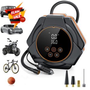 Tire Inflator Portable Air Compressor – 150 PSI Air Pump with Dual Digital Display