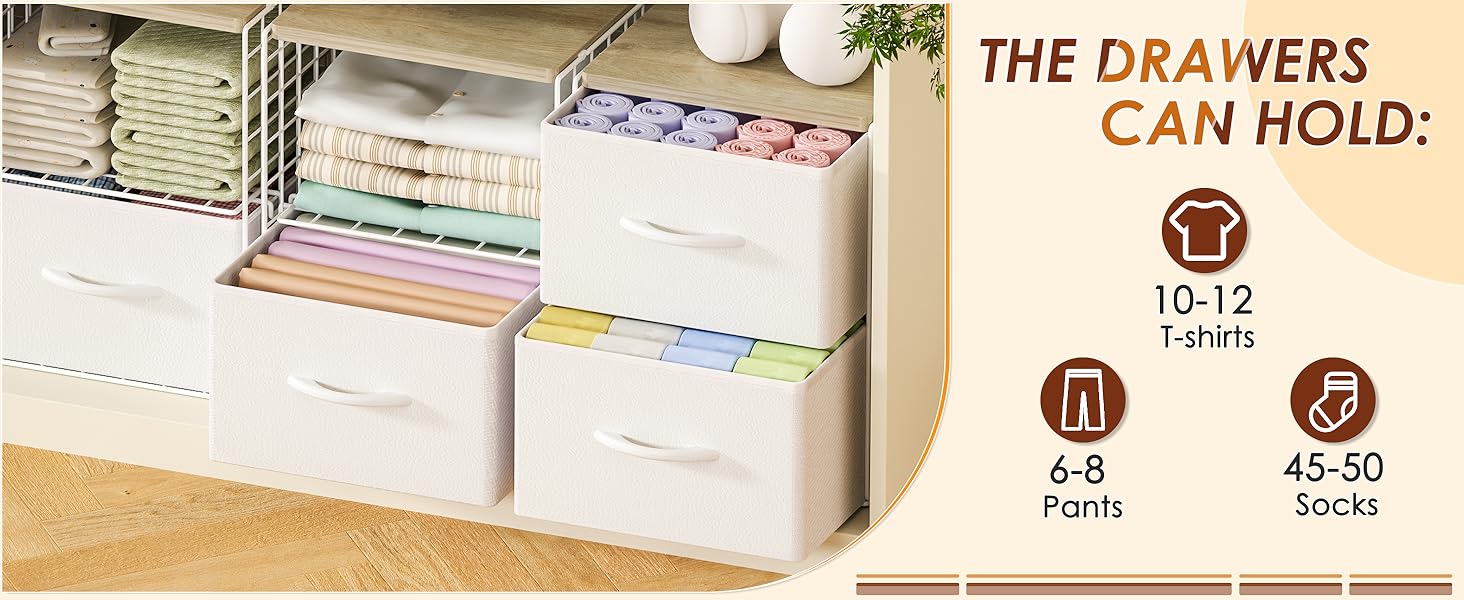 2 Pack Stackable Storage Drawers, Closet Organizers and Storage Shelves