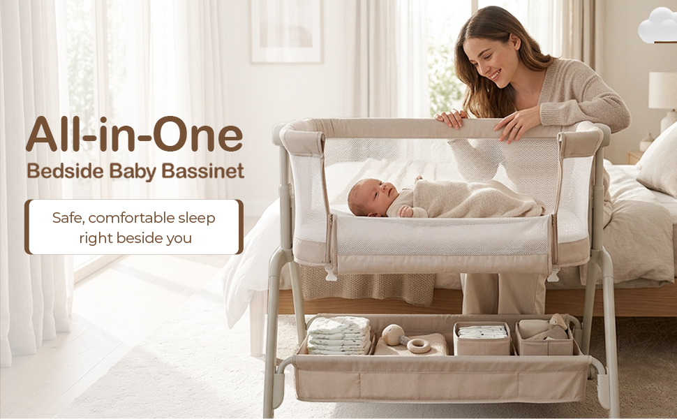 All-in-One Bedside Baby Bassinet