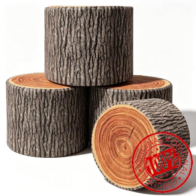 Leinuosen 4 Pcs Tree Stump Stool Round Throw Pillows Wood Floor Cushions for Classroom Tree Stump Flexible Seating with Wood Grain Print for Classroom Reading Corner Playroom Woodland Nursery Deco