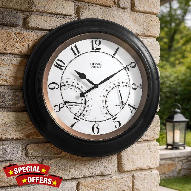 Pytha Sight 24 Inch Outdoor Clocks Waterproof