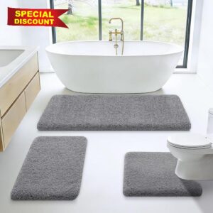Microfiber Thick Bathroom Rugs Set 3 Piece