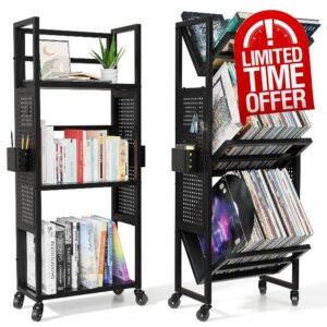 Rolling Book Cart with Wheels