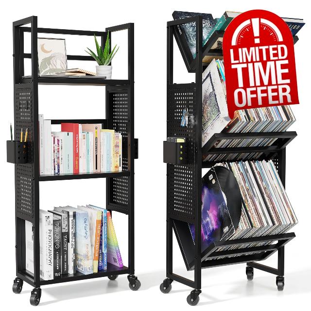Rolling Book Cart with Wheels