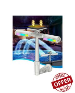 Solar Pool Fountain with 10-Color 4-Mode RGB LED Lights