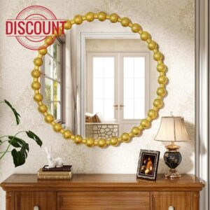 32 Inch Gold Round Mirror for Wall