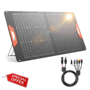 SOLUPUP 100W Portable Solar Panel for Power Station - 24% Efficiency Bifacial Solar Panels with MC4 Output
