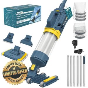 Vucaki 5-in-1 Cordless Pool Vacuum with 14" 8-Wheel Vacuum Head