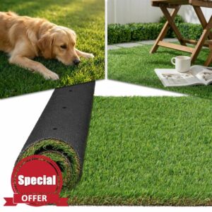XLX TURF Premium Artificial Grass Runner Rug 3FT X 10FT - 1.38" Pile Hieght Realistic Fake Grass for Dogs Kennel Playgrond Turf Mat - High Drainage & Pet Friendly