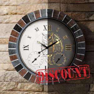 18 Inch Outdoor Clocks Waterproof with Thermometer Hygrometer