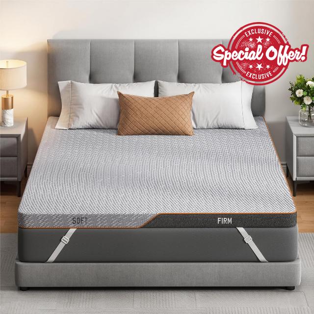 AMADA HOMEFURNISHING Dual Firmness Mattress Topper Queen