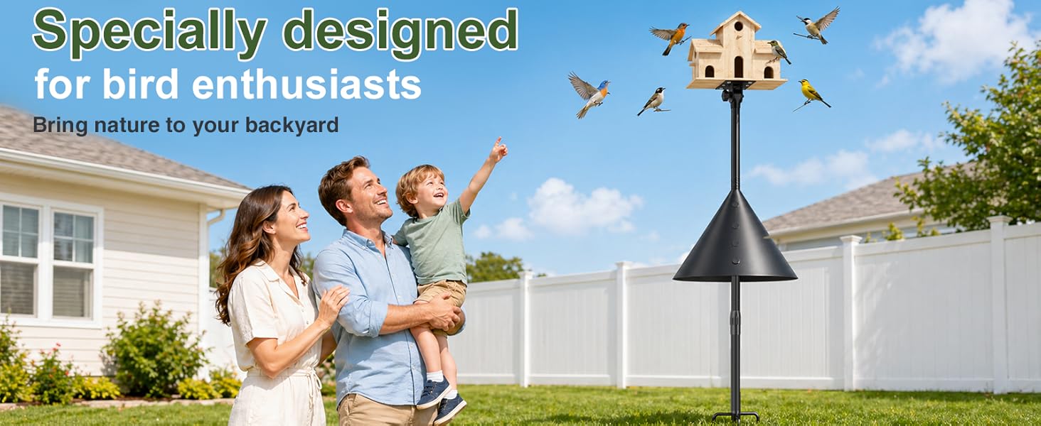 bird feeder pole with baffle